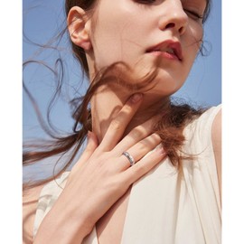 HOOHWE Anxiety Ring for Women 925 Sterling Silver Spinner Fidget Rings for Anxiety for Women Boredom ADHD Autism Band Rings Jewelry Gifts for Women Men Teens