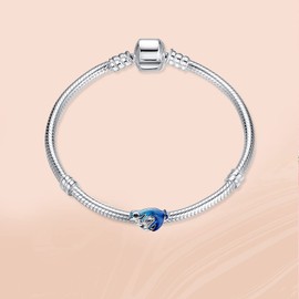 Annmors 925 Sterling Silver Charms fit Bracelets Necklaces Ocean Animal Beads with 5A Cubic Zirconia Christmas Mother's Day Gift Charms for Women Girls, Silver, Cubic Zirconia