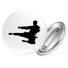 Huuraa Ansteckbutton Karate Silhouette Geschenk Größe 59mm Karate Accessoire