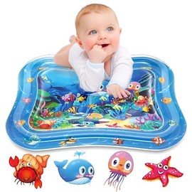 Infinno Alfombra inflable para tiempo de barriga Premium para bebés, alfombra de agua para jugar para bebés y niños pequeños, juguetes para bebés de 3 a 24 meses, fortalece los músculos de tu bebé