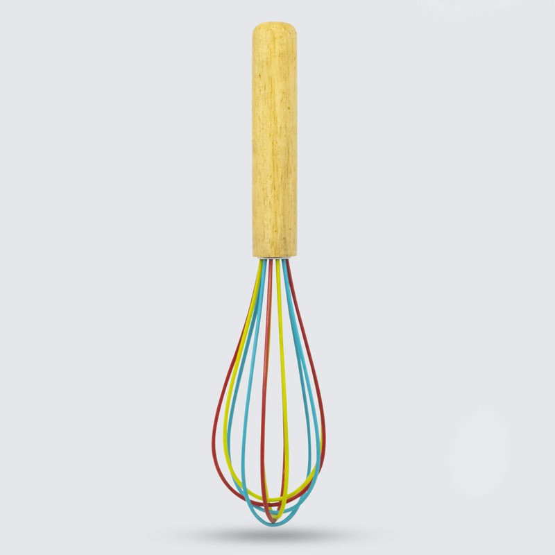 ExcelSteel Silicone Stainless Steel whisks, 10", Tri-color