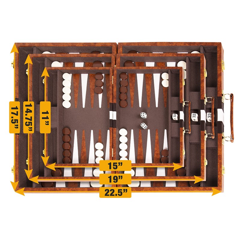 Premium Backgammon 11 Inches Small Brown - Backgammon Sets for