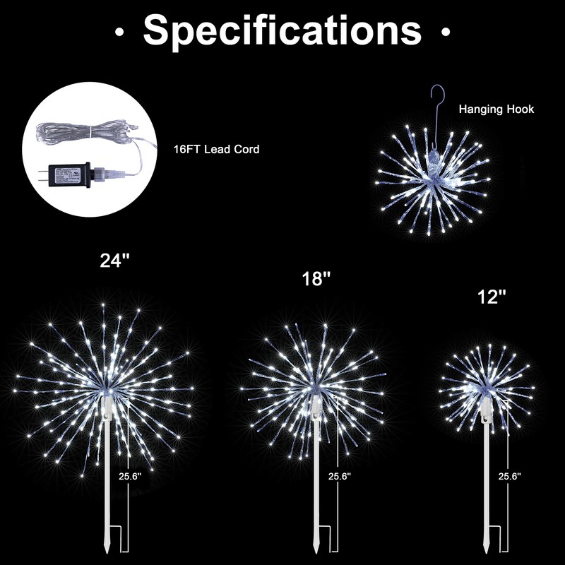 LIGHTSHARE 12" Starburst Light Lighted Ball 80 LED Firework Lights