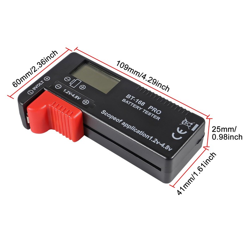 UMLIFE 2 Pack Battery Tester，Digital LCD Universal Battery Tester (Model: