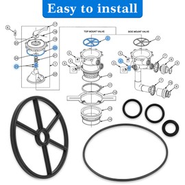 271104 Diverter & 271106 Sight Glass Gasket/Valve Top &Stem O-Ring Kit Replacement - for Pentair Pool Filter Valve Rebuild Kit PacFab 1 1/2" Top & Side Mount Multiport Valve