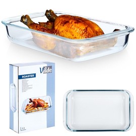 Casserole Dish Baking Dish Glass Roasting Dish Fireproof Heat Resistant 25.5 x 15 x 4.5 cm 1 L
