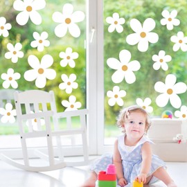 12 Sheets Daisy Wall Decals Flower Wall Stickers Large Daisy Wall Stickers Daisy Decals for Wall Peel and Stick for Nursery Kids Girls Bedroom Living Room Wall Decor (Large Daisy-3)