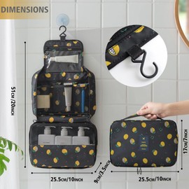 L&FY Hanging Toiletry Bags, Travel Makeup Toiletries Bag Organizer For Women & Men Dopp Kits Pouch For Travel Accessories, Essentials (White Cactus, L)