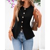 BTFBM Summer Sleeveless Blazer Vest For Women Dressy Button Down