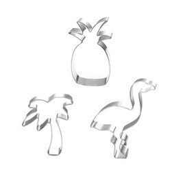 XYBAGS Tropical Cookie Cutter Set - 3 Piece - Pineapple, Flamingo, Palm Tree, Cookie Cutters Molds for Summer or Beach Theme Parties Supplies