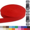 Red Webbing Backpack Bag Straps for Crafts 1 Inch-Durable Polypropylene