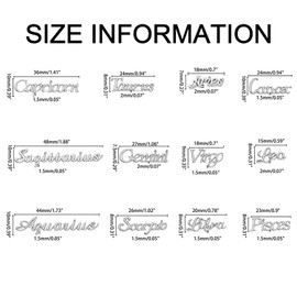 DANNEASY 36pcs Zodiac Nail Charms Silver Nail Letter Charms Nail Rhinestones Gems Alloy Nail Jewels 3d Nail Art Charms Virgo Leo Aries Taurus Gemini Capricorn Nail Decoration Jewelry for Acrylic Nails