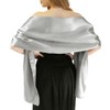LANSITINA Women's Solid Color Satin Shawl Wraps for Evening Dress/Wedding