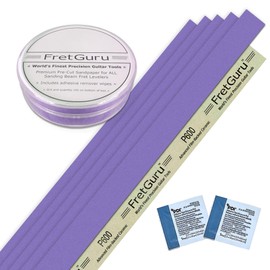 FretGuru Leveling Beam Replacement Sandpaper - 600 Grit 5 - Pack Advanced Ceramic Film - Backed Self - Adhesive Strips for All Sanding Beam Fret Leveler 16” 400mm P600