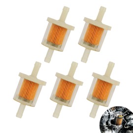 Set of 5 Petrol Filter Fuel Filter Universal 8 mm Fuel Filter for Motorcycle, Lawn Mower, Scooter, Moped, Car, Diesel Moped, High Density, Reusable Fuel Filter with Transparent Design