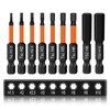 9-Piece Hex Screwdriver 50 mm Long Bits Set, 1/4 Inch