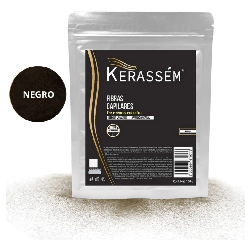 Fibras Capilares 100g Cubre Calvicie Kerassém Varios Tonos