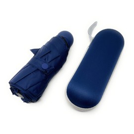 TOKYO GOODS MARKET Lightweight Compact UV Protection Parasol Folding Umbrella, Unisex, For Rain or Shine, With Storage Case, navy