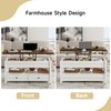 ONBRILL Farmhouse Lift Top Coffee Table with 2 Storage Drawers,