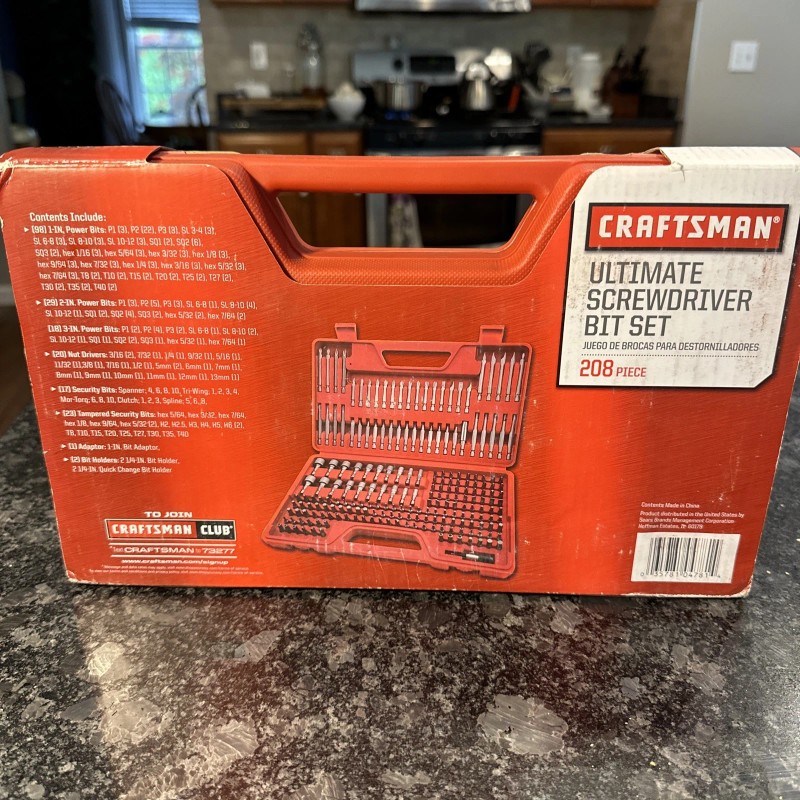 CRAFTSMAN 208 PC ULTIMATE BIT SET 920050 Brand New! FREE
