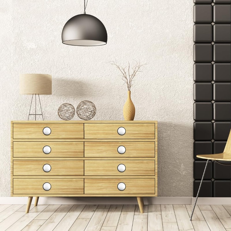 WMYCONGCONG 10 Pcs Black Kitchen Cabinet Knob Round Knobs 1.3"/33mm