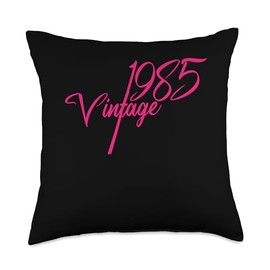 Birthday Celebration 1985 Party Apparel 1985 Pink Girly Birthday 39th Years Old '85 Throw Pillow, 18x18, Multicolor