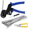 Cable Tie Gun Kit, 100PCS 4.6 x 300mm Steel Cable