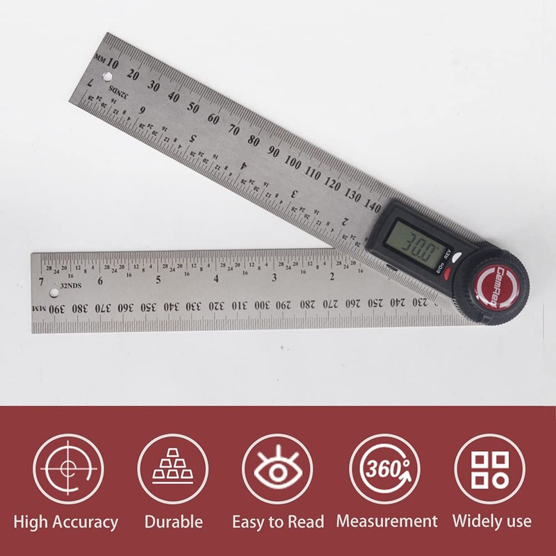 GemRed Digital Angle Finder, 2 in 1 Angle Gauge, Stainless