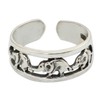 NOVICA.925 Sterling Silver Animal Themed Adjustable Toe Ring 'Elephant Walk',