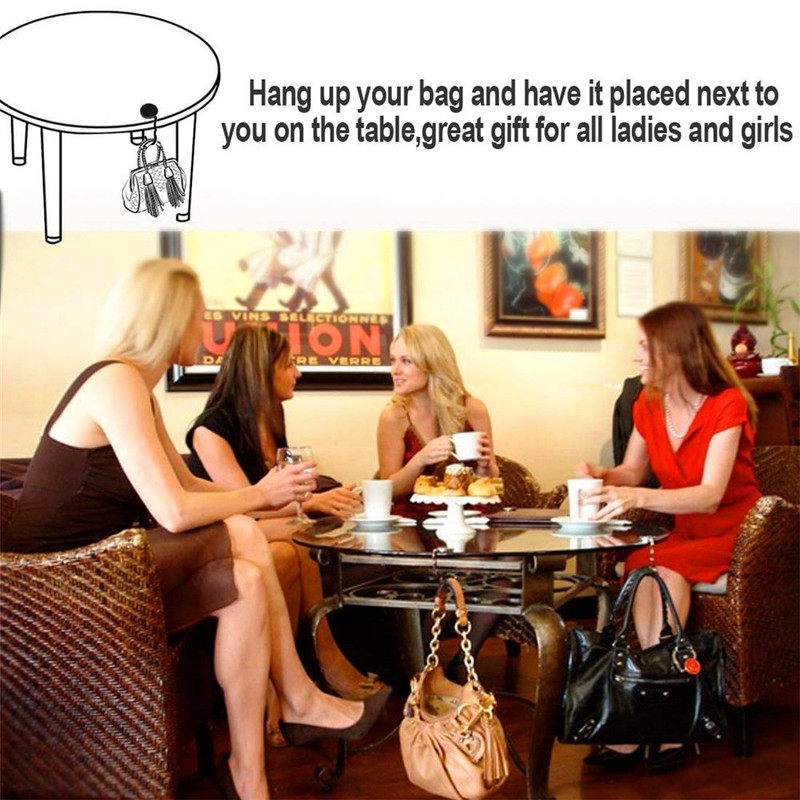 Jwelbuete 4Pcs Various Designed Purse Hanger Table Hook.