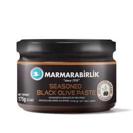 Marmarabirlik, Black Olives Spread Spicy, Turkish Olive Paste & Tapenade, Gourmet Mediterranean Flavor, Sandwiches, Crackers, Appetizer, Dips & Salads, Vegan, Kosher, Halal, 6.2oz (175g)