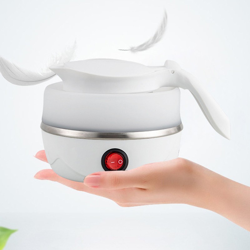 0.6L Folding Electric Kettle 600W Collapsible Water Boiler Portable Silicone