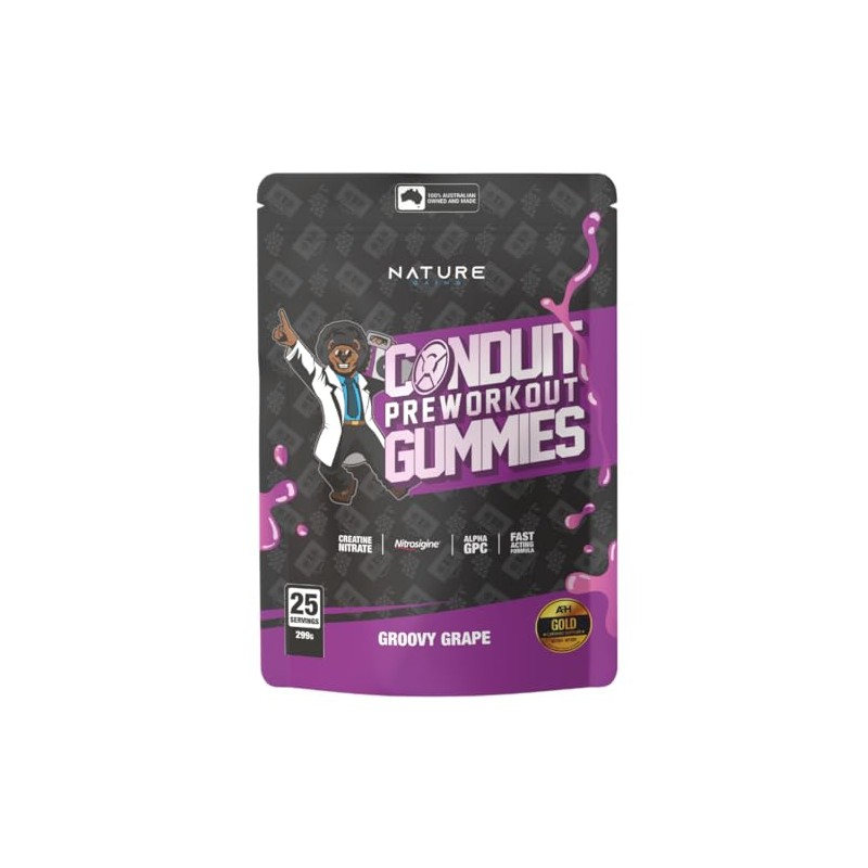NATURE GAINS GROOVY GRAPE CONDUIT PRE-WORKOUT GUMMY 25 SERVES