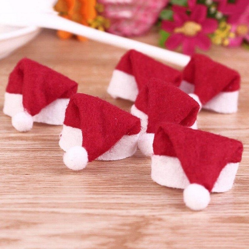 60 Pcs Mini Christmas Lollipop Hat Candy Hat Mini Santa