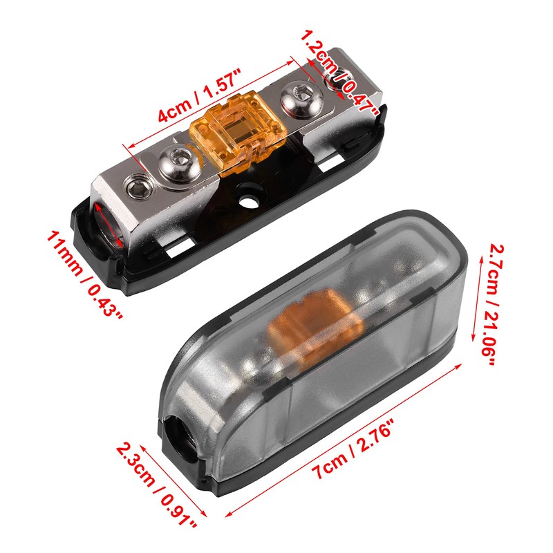 X AUTOHAUX 2pcs 4 8 Gauge Fuse Holder with 40