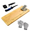 18" Bamboo Fish Cleaning Board Kit Anti-slip Fish Cutting Board