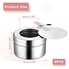 Pack of 4 fuel paste containers, fondue burner, fuel paste for warming containers, fuel paste fondue, fondue fuel paste, for hot pot, dry pot cuisine, buffet, outdoor, camping, hiking