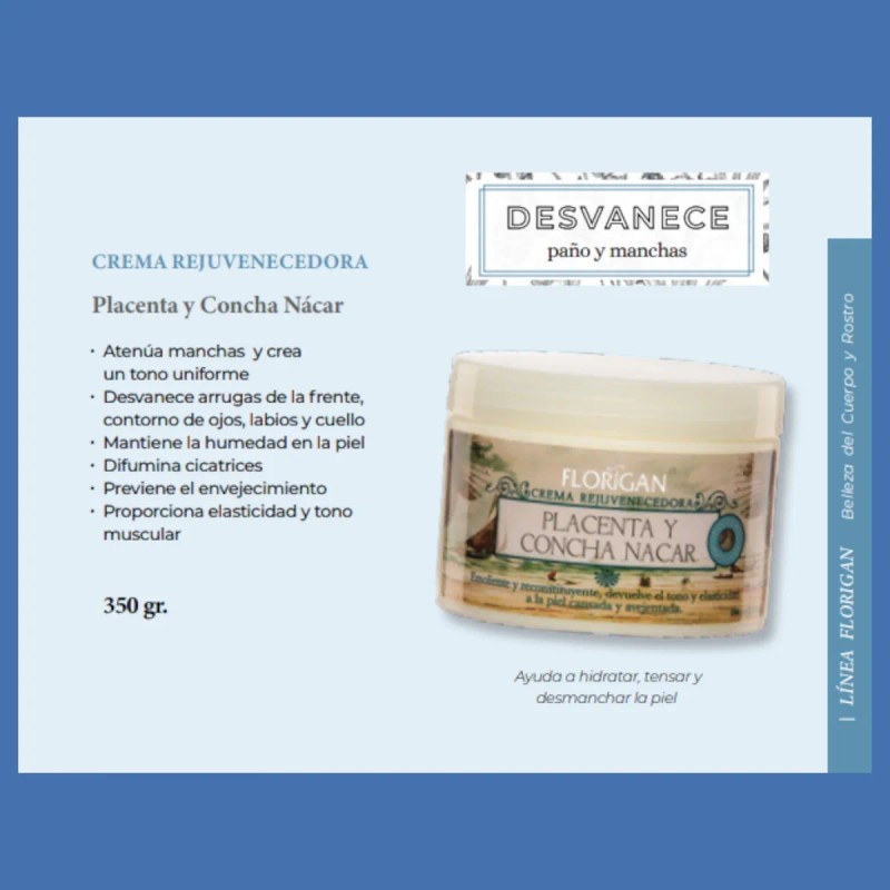Crema Placenta Y Concha Nácar Florigan® 350g 2 Piezas Normal