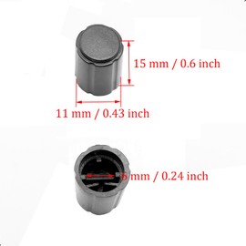 10Pcs 6mm D Type Potentiometer Control Knobs, Plastic Volume Audio Mixer Bass Tone Rotary Knob, for Encoder Electric Guitar Speaker Board DJ Controller Console Control Knob Replacement,Black,11 x 15mm
