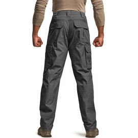 CQR Men's Tactical Pants, Water Resistant Ripstop Cargo Pants, Lightweight EDC Work Hiking Pants, Outdoor Apparel, Raider Charcoal, 30W x 30L