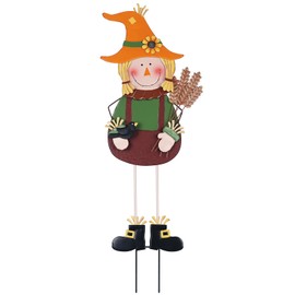 hogardeck Fall Decorations for Home Outdoor, 36" Metal Scarecrow Decorative Garden Stakes with Wheat Sunflower Crow for Fall Decor, Yard Signs for Garden Lawn Patio Porch Thanksgiving Decorations