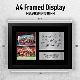 HWC Trading FR A4 Womens 2024 FA Cup Winners Gifts Printed Signed Autograph Picture for Womens Football Fans and Supporters - A4 Framed