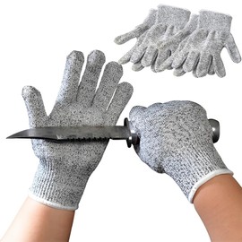 2 Pairs of Cut Protection Gloves Children, Carving Gloves for Children, Comfort Protective Gloves, Work Gloves, Cut-resistant, Stretchable, Cut Protection Gloves Children, M