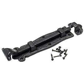 Merriway BH02027 Gerader Schubriegel 200 mm, Antik-schwarz / Weiß