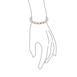 Bling Jewelry Light Pink Simulated Pearl Stackable Strand Stretch Bracelet for Women White Crystal Rondelle Spacer Silver Plated Brass