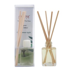 AROMA GALAXY Green Apple & Cinnamon Reed Diffuser Set/Aroma Reed Diffuser/Scented Reed Diffuser for Office- 30 ML with 6 Reed Sticks (Green Apple & Cinnamon Scent) 1 Count (Pack of 1) Transparent