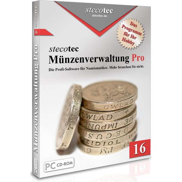 Münzen Software - Stecotec Münzen-Verwaltung Pro 16 - Programm f.