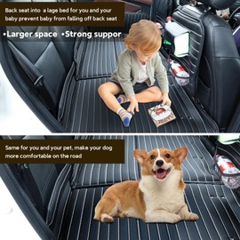 Non Inflatable Car Mattress, Folding Car Bed Backseat Mattress, Truck Mattress Back seat, Back Seat Bed for Truck SUV Car Camping, Car Bed Back seat Extender for Kids/Dogs (with Adjustable Bracket)