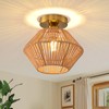 Boho Ceiling Light Fixture, Coastal Handmade Woven Light Fixtures Ceiling