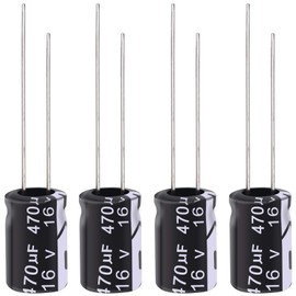 Tnisesm 20Pcs Electrolytic Capacitor 470uF 16V with Aluminum Radial Leads 470UF-16V-8X12